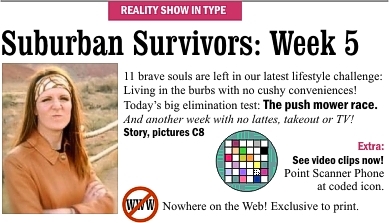 Reality Shows in Type for newspapers